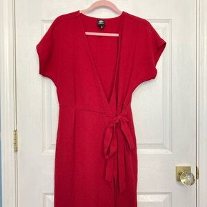 Elegant Red Wrap Dress